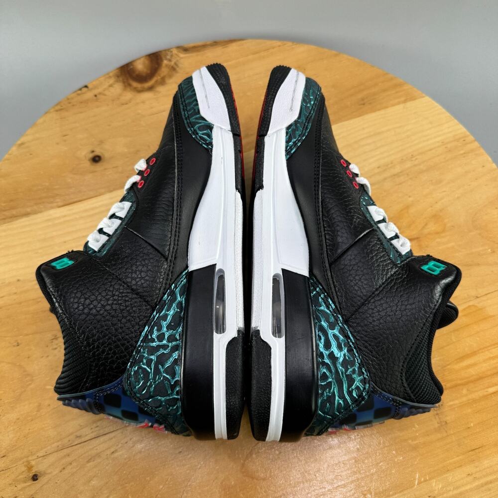 Womens 7 (5.5Y) Nike Air Jordan 3 Retro GS Sneakers 'Moto' FV5437-001 Hyper Jade - Picture 6 of 8